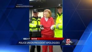 Police union apologizes for photo with Hillary Clinton in orange jump suit costume