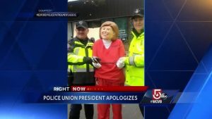 Police union apologizes for photo with Hillary Clinton in orange jump suit costume